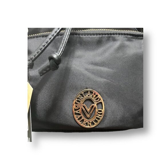Valentino Orlandi Black Vegan Nylon Backpack w/ Pouch Logo Gold Hardwarware NWT - Picture 7 of 10